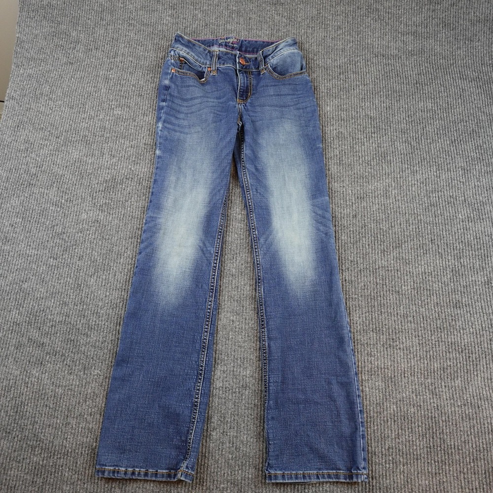 Wrangler Womens Bootcut Jeans 3x34 27x32 Blue Low Rise Stretch Denim Slim Fit